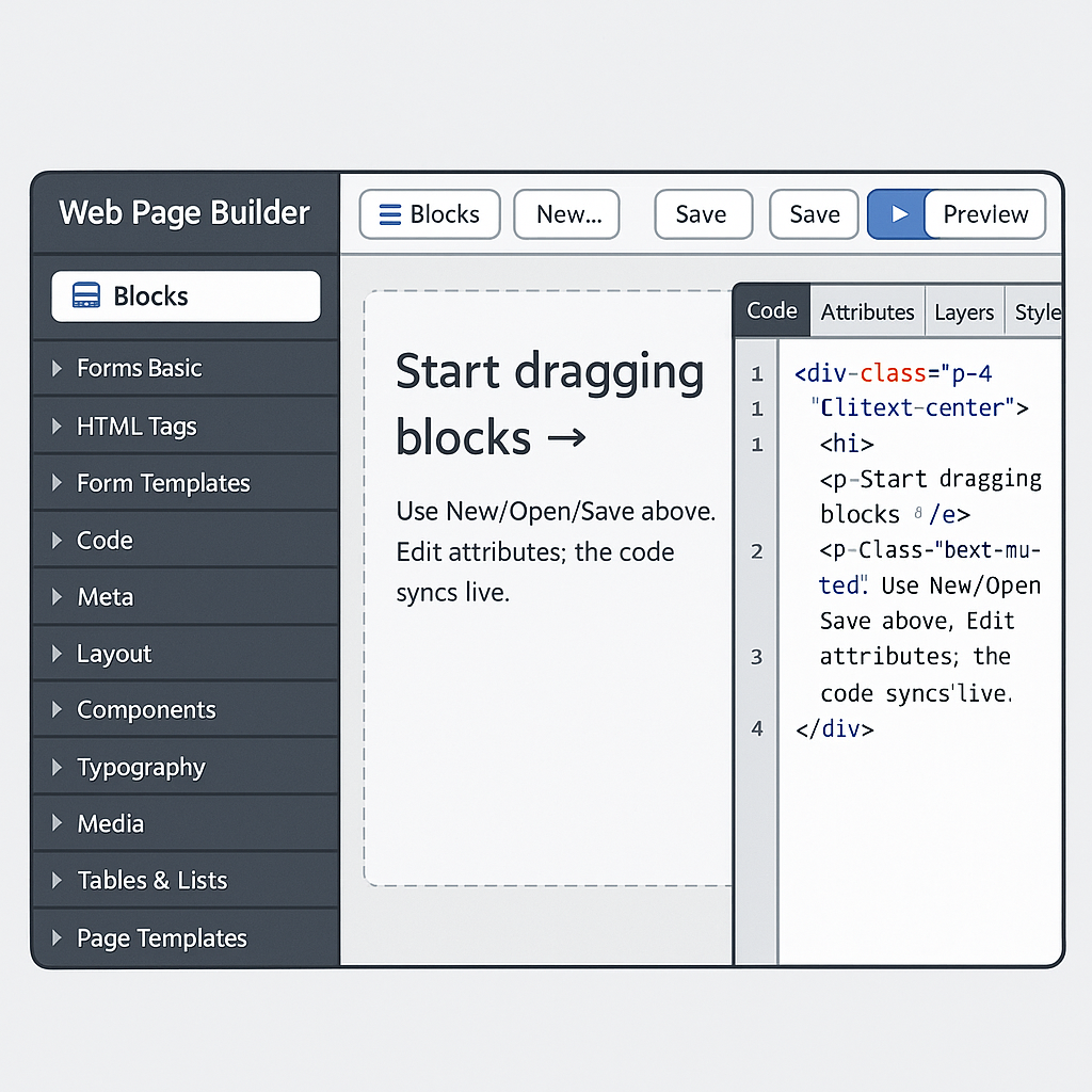Racaitech Web Page Builder UI